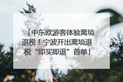 中东欧游客体验离境退税！宁波开出离境退税“即买即退”首单
